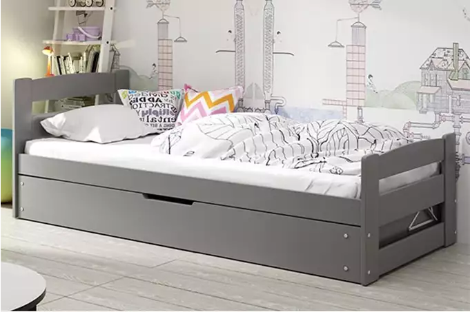 ERNI 90X200 viengulė jaunimo lova su daiktadėže, grafito spalvos