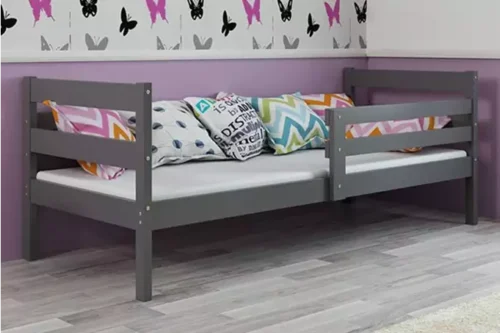 ERYK 90X200 viengulė jaunimo lova su čiužiniu, grafito spalvos
