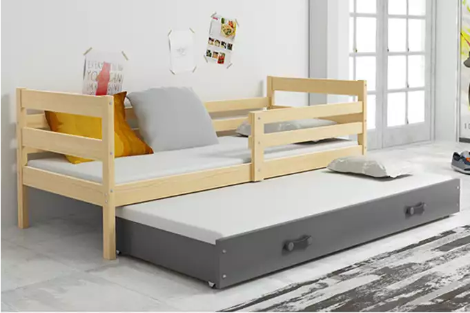 ERYK 90x200 jaunimo išskleidžiama lova su stalčiumi, pušis/grafitas — изображение 2