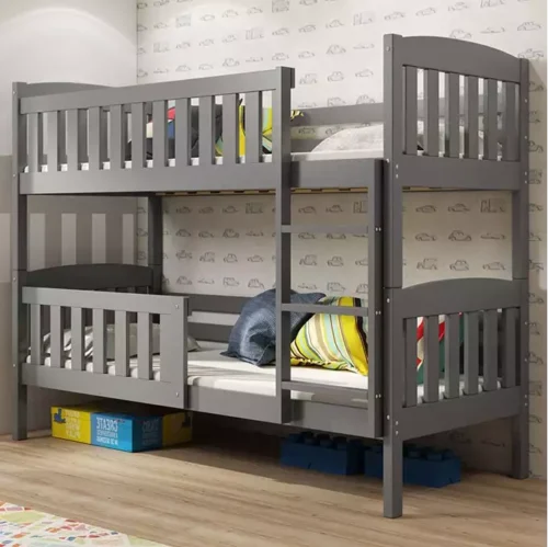 KUBUŚ jaunimo dviaukštė lova 90X200, grafito spalvos