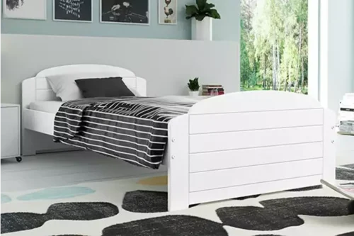 LILI viengulė jaunimo lova 90×200 su čiužiniu, balta