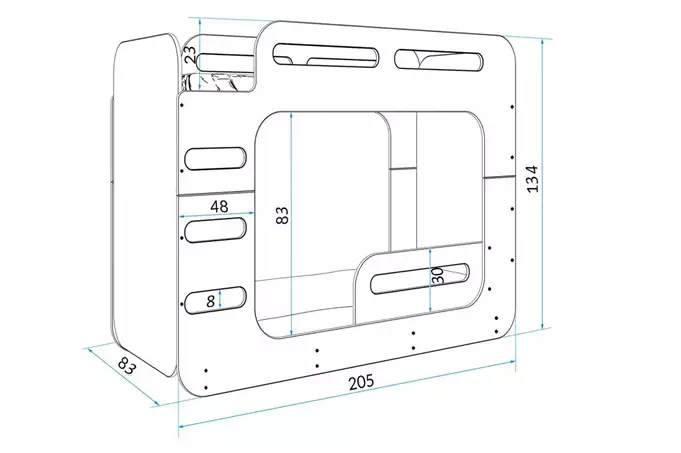 MAX 2 80X200 jaunimo dviaukštė lova su čiužiniu — изображение 5