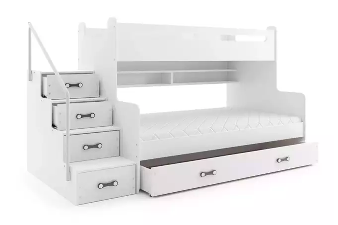 MAX 3 jaunimo dviaukštė lova 120x200 su stalčiumi, balta — изображение 2