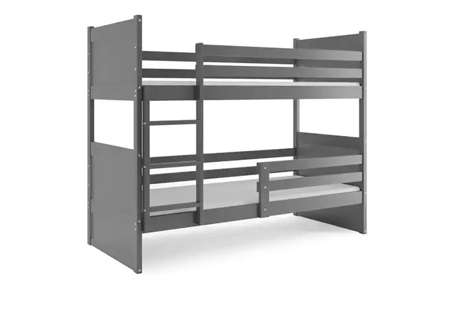 RICO jaunimo dviaukštė lova 90x190 su čiužiniu, grafito spalvos - Paveikslėlis 3