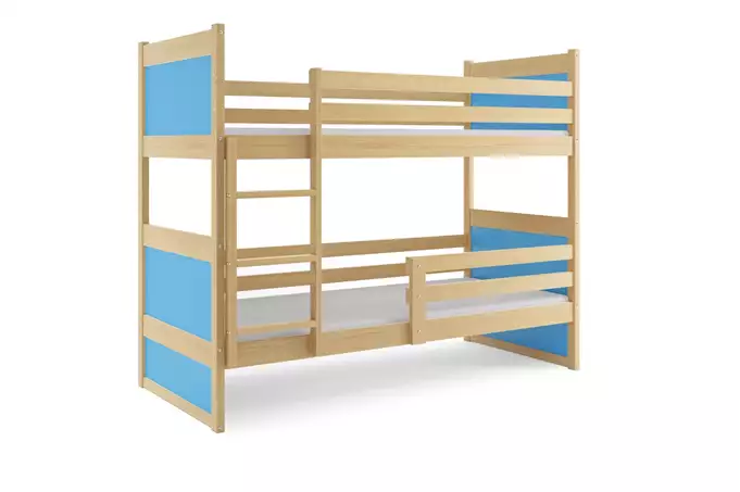 RICO jaunimo dviaukštė lova 90x200 su čiužiniu, pušis/mėlyna - Paveikslėlis 5