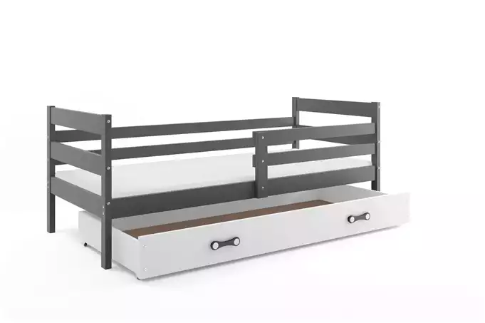 ERYK 80X190 viengulė jaunimo lova su stalčiumi, grafito spalvos/balta — изображение 4