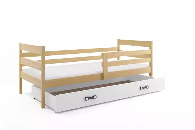 ERYK viengulė jaunimo lova 80x190 su stalčiumi, pušis/balta — изображение 4