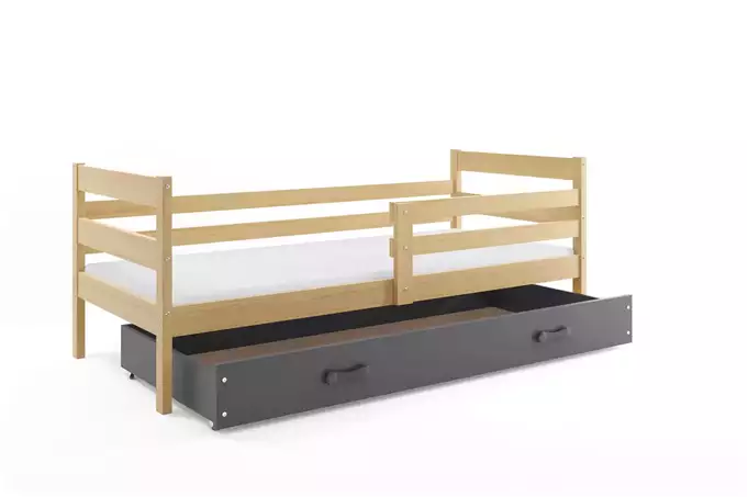 ERYK 80X190 viengulė jaunimo lova su stalčiumi, pušis/grafitas - Paveikslėlis 4