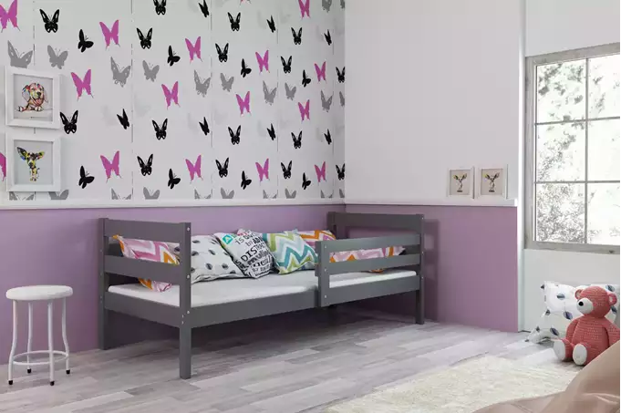 ERYK 90X200 viengulė jaunimo lova su čiužiniu, grafito spalvos - Paveikslėlis 2