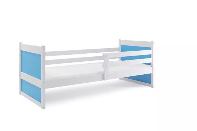 RICO viengulė jaunimo lova 90x190 su čiužiniu, balta/mėlyna - Paveikslėlis 3