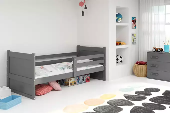 RICO viengulė jaunimo lova 90x200, grafito spalvos - Paveikslėlis 4