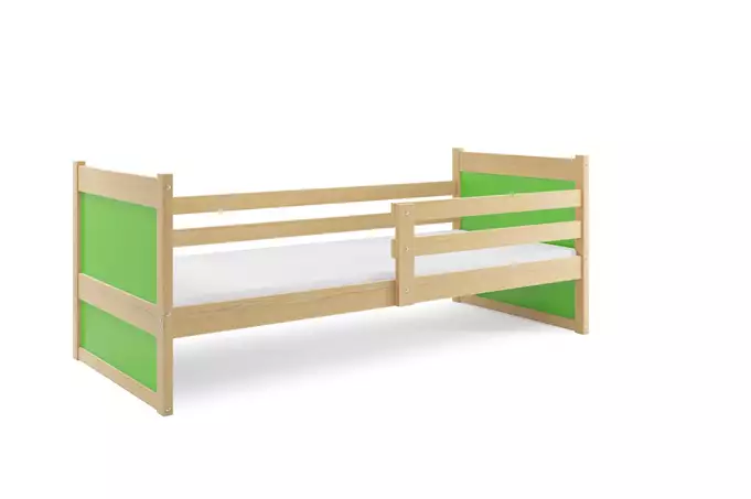 RICO viengulė lova jaunimui 90x200, pušis/žalia - Paveikslėlis 3
