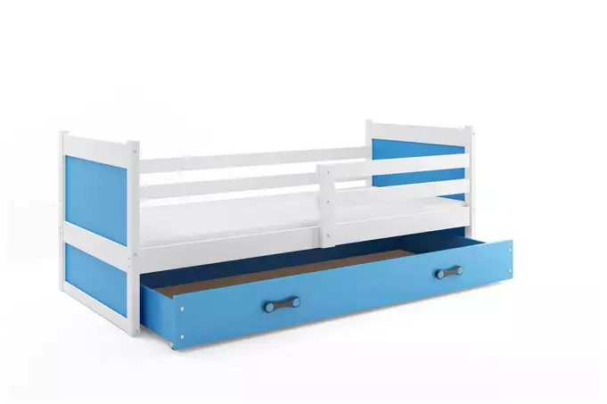 RICO viengulė jaunimo lova 90x200 su stalčiumi, balta/mėlyna - Paveikslėlis 4