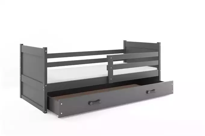 RICO viengulė jaunimo lova 90x200 su stalčiumi, grafito spalvos - Paveikslėlis 4