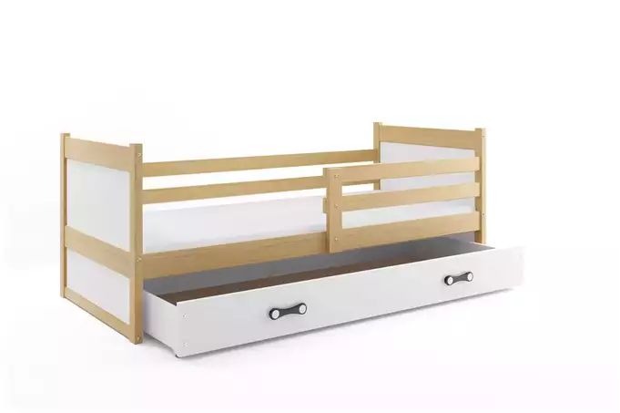 RICO viengulė jaunimo lova 90x200 su stalčiumi, pušis/balta - Paveikslėlis 4