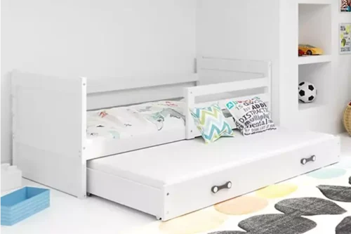 RICO 90×200 jaunimo išskleidžiama lova su stalčiumi, balta