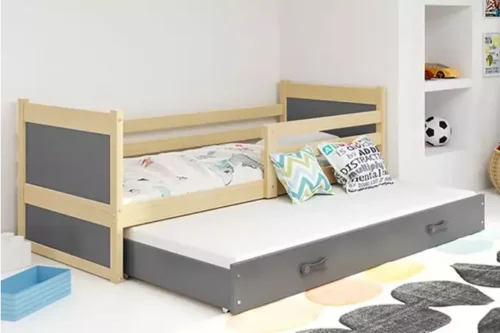 RICO 80X190 jaunimo išskleidžiama lova su stalčiumi, pušis/grafitas