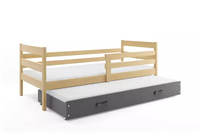 ERYK 80X190 jaunimo išskleidžiama lova su čiužiniu ir stalčiumi, pušis/grafitas - Paveikslėlis 6