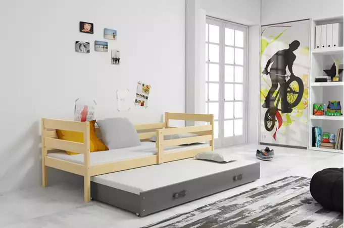 ERYK 80X190 jaunimo išskleidžiama lova su stalčiumi, pušis/grafitas — изображение 4