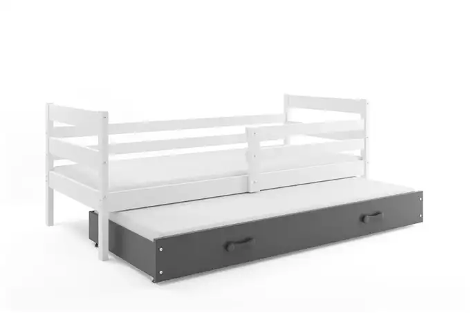 ERYK 90x200 jaunimo išskleidžiama lova su stalčiumi, balta/grafito spalvos - Paveikslėlis 4