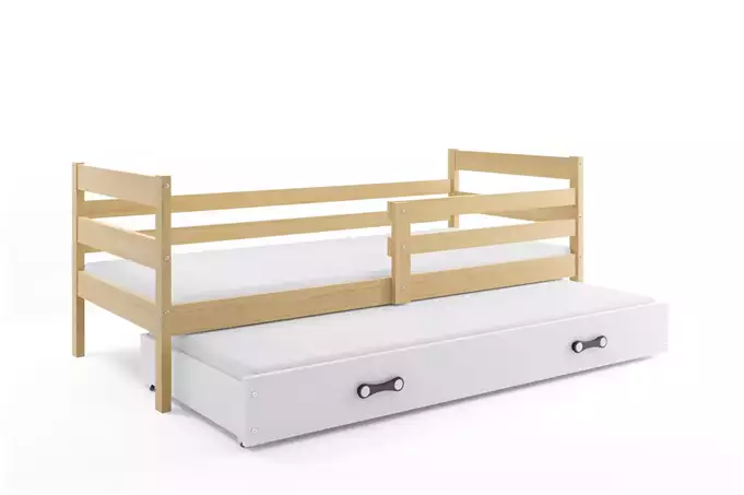 ERYK 90x200 jaunimo išskleidžiama lova su stalčiumi, pušis/balta