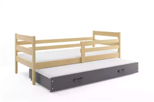 ERYK 90×200 jaunimo išskleidžiama lova su stalčiumi, pušis/grafitas