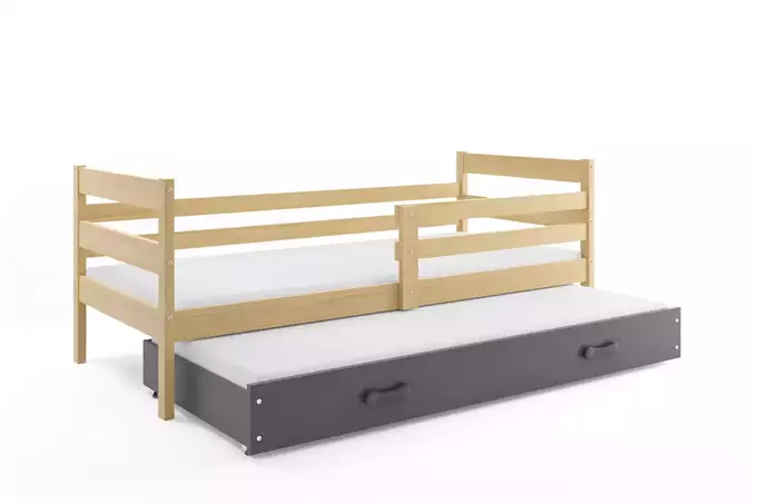 ERYK 90x200 jaunimo išskleidžiama lova su stalčiumi, pušis/grafitas