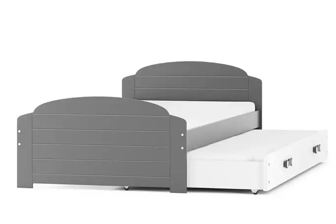 LILI 90X200 jaunimo išskleidžiama lova su stalčiumi, grafito/balta