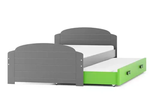 LILI 90X200 jaunimo išskleidžiama lova su stalčiumi, grafito/žalia