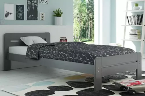 DALLAS miegamojo lova 140X200, grafito spalvos