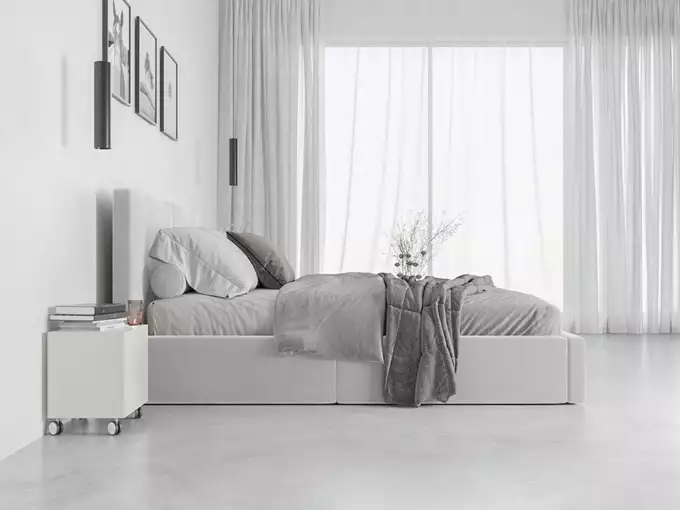 HILTON 120x200 minkšta miegamojo lova su daiktadėže, pilka - Paveikslėlis 4