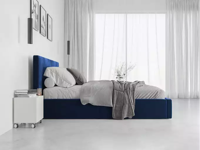 HILTON 140X200 minkšta miegamojo lova su daiktadėže, mėlyna - Paveikslėlis 4