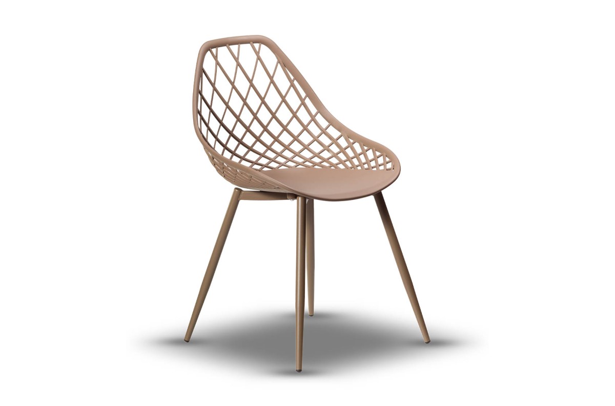 LUGO Fango (tamsiai smėlio/rudos spalvos) - MODERNI AVŽINĖ SODO KĖDĖ (virtuvėje, kavinėje, sode)