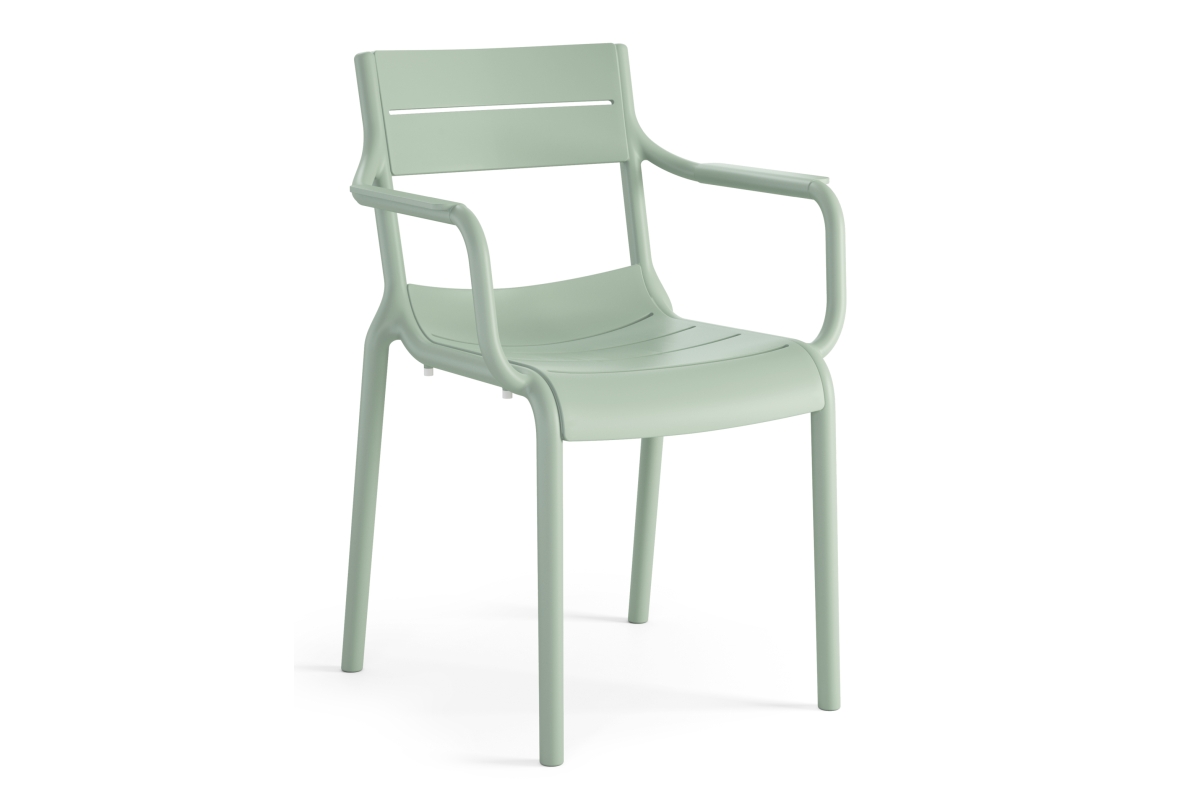 LUSSO Pastel Green - MODERNI PLASTIKINĖ SODO KĖDĖ (virtuvėje, kavinėje, sode) [SUDEDAMA VIENĄ KARTĄ]