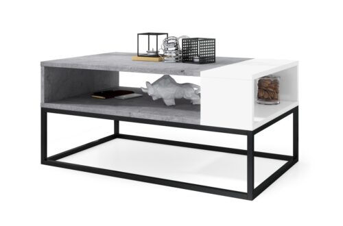 LYNX Millenium Concrete/Matinė balta – MODERNUS LOFT KAVOS STALIUKAS