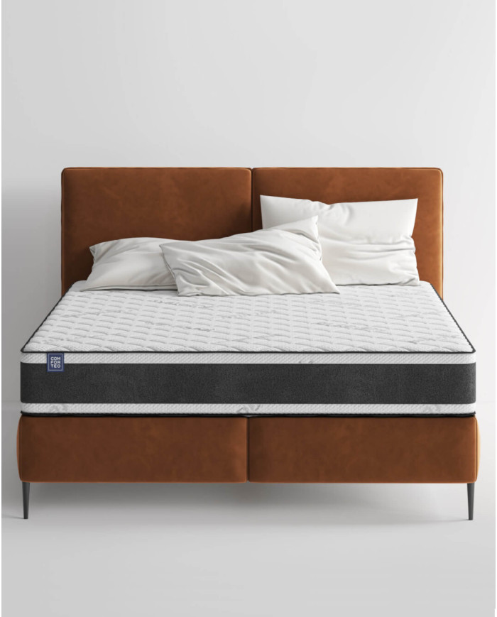 Medicininis čiužinys, tamsus, 80x200 cm, dvipusis, kišeninės spyruoklės, kokoso spalvos, nuimamas užvalkalas, H5, Comforteo - Paveikslėlis 6