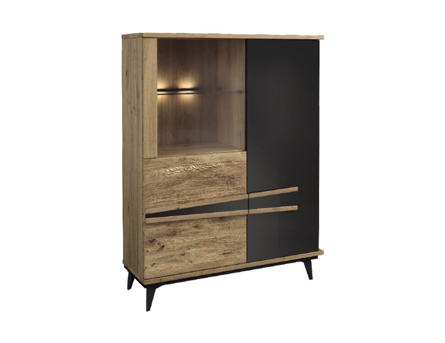 Etna komoda 1DS2D su stalčiais, kairinė, su apšvietimu, Mebina