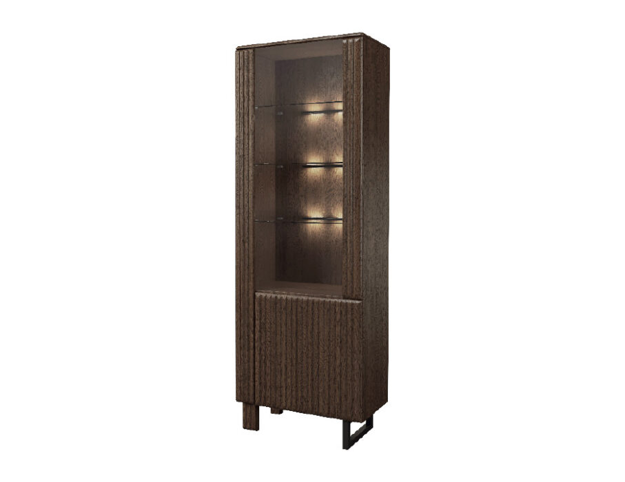 Isla vitrina, viengulė spintelė 1DS1D, kairė, su apšvietimu, Mebina