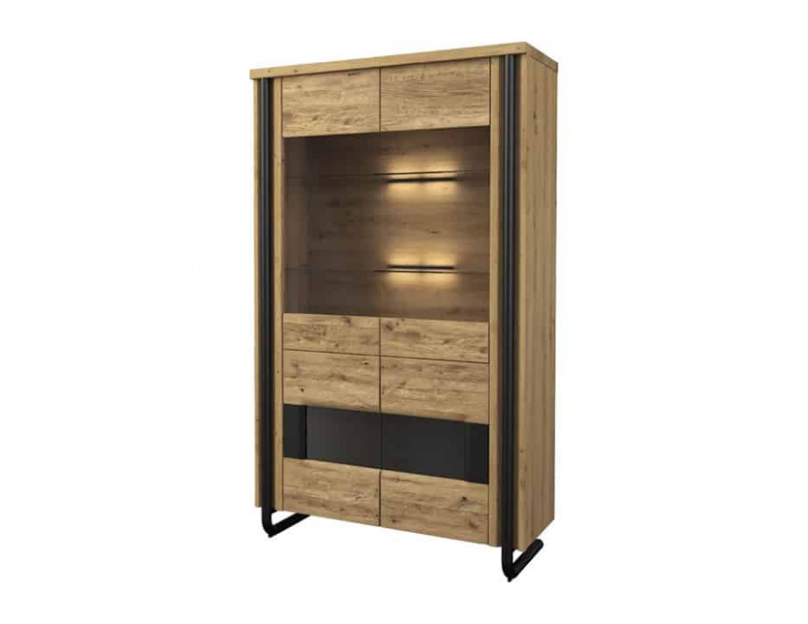 Omega vitrina dviguba vitrina su apšvietimu Mebina