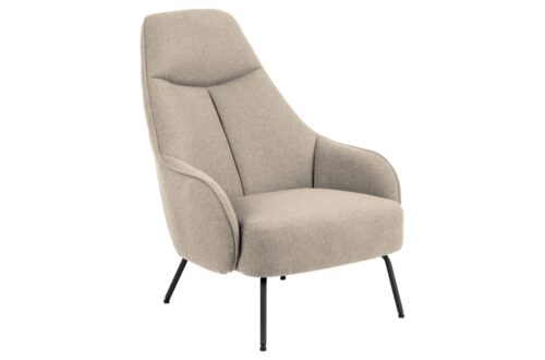 MEXICO smėlio spalvos (Alea 60 audinys) / juodos kojelės – MODERNUS APMUŠTAS ŠVIESO KĖDIS SVETAINEI / BIURUI