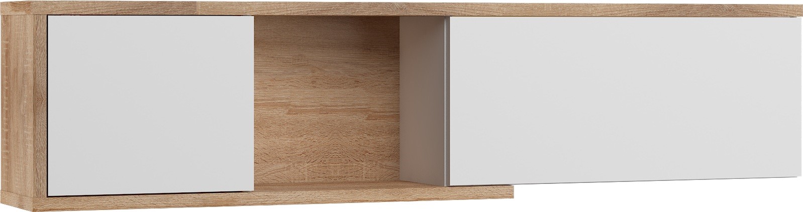 BRITA 25 baldų lentyna pakabinama spintelė svetainei, Sonoma ąžuolas, baltas blizgus