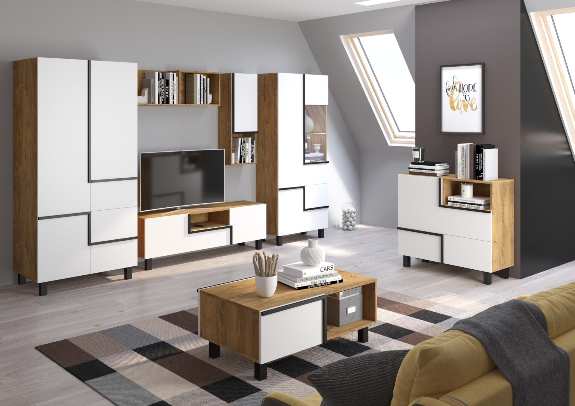 LARS baldų komplektas Nr. 2 su sienine spintele