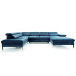 „Blues U2“ kampinė sofa, miegojimo funkcija, konteineris, reguliuojamos galvos atramos Gr2