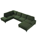 Flavio U formos kampinė sofa, miegojimo funkcija, konteineriai