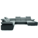 Odessa 4 kampinė sofa, miegojimo funkcija, konteineris, reguliuojamos galvos atramos Gr1
