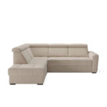 Riva uždara kampinė sofa, miegojimo funkcija, daiktadėžė, reguliuojami galvos atlošai