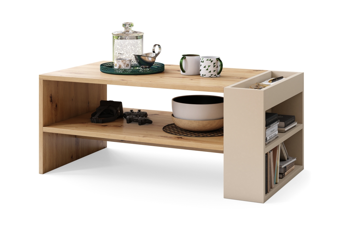 NEFRI Artisan Oak/Beige (Champagne) - MODERNUS KAVOS STALIUKAS SU LENTYNA