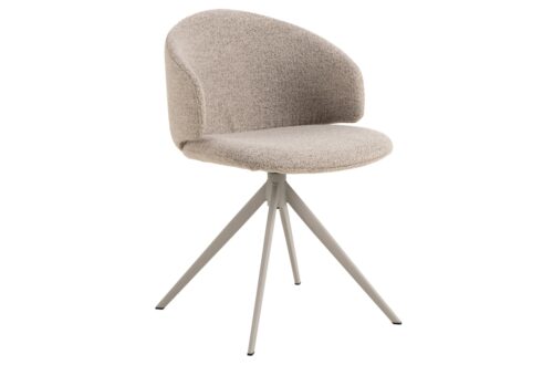 NELA Latte Beige (Monza 60 audinys) / smėlio spalvos kojelės – MODERNI SUKAMA KĖDĖ, APMUŠTA BUKLE APMUŠTU, BOHO VIRTUVEI / SVETAINEI