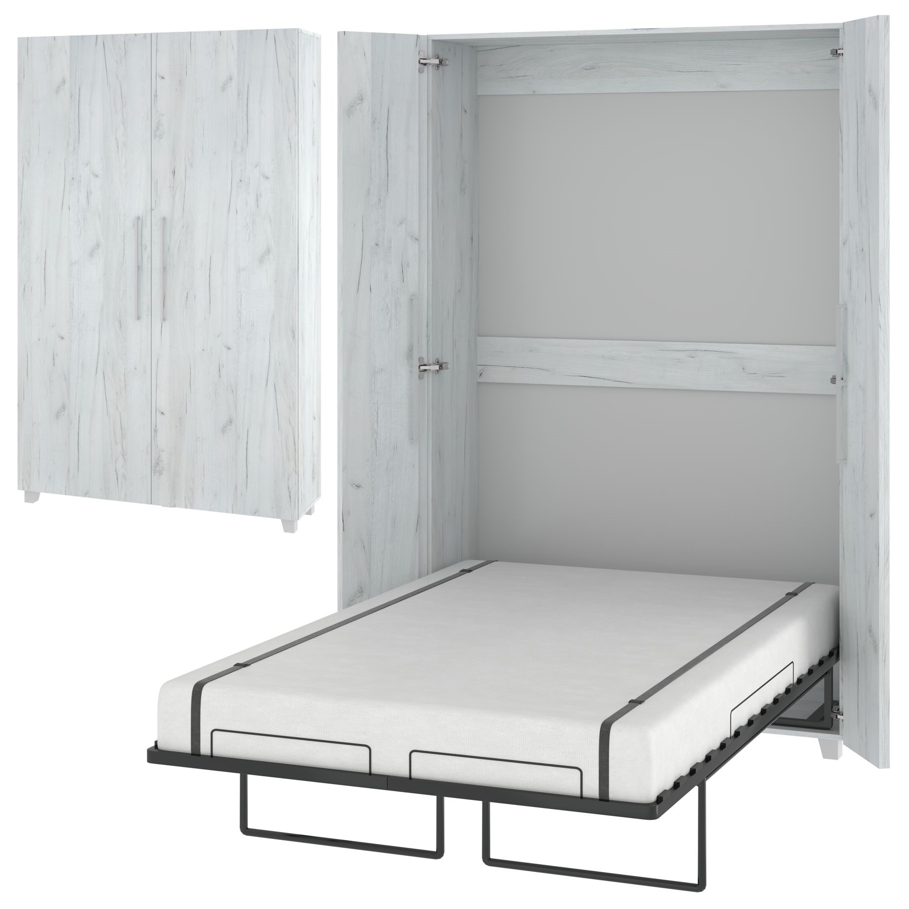 Vertikali sieninė lova TEDDY 120, ąžuolo baltumo spalvos