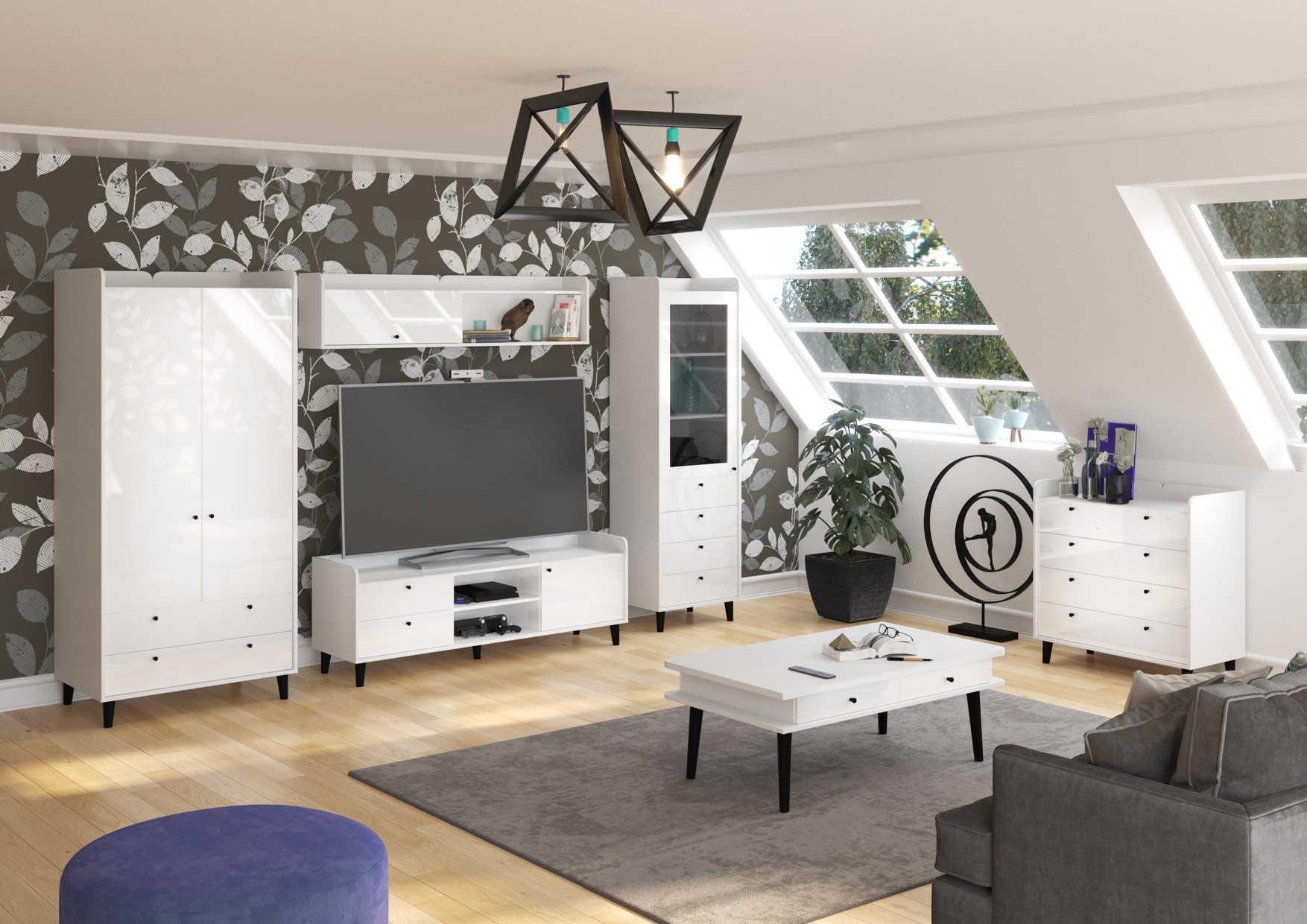 CELO baldų komplektas Nr. 2 su sienine spintele